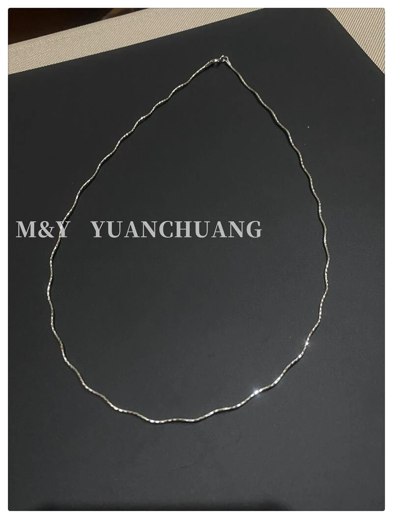 链子925银 925银极简素圈百搭项链简约素链手工气质坠链时尚复古