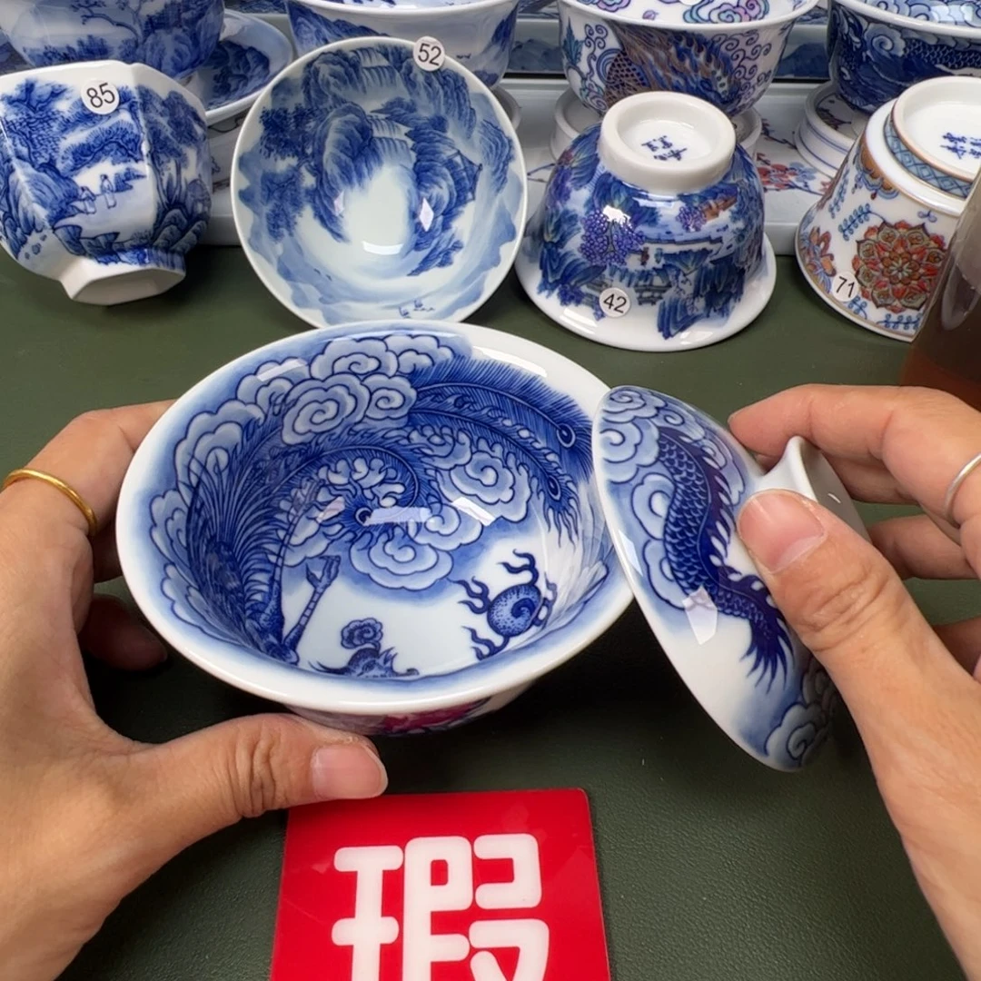 陶瓷景德镇纯手工纯手绘茶具木木64