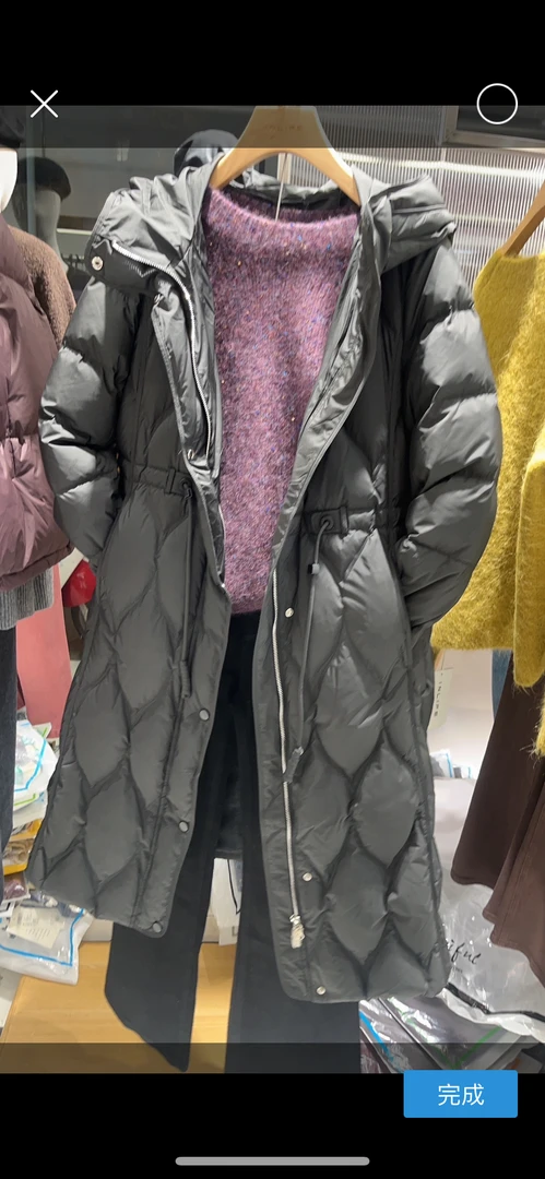 INLIFE 黑色长羽绒服 7759