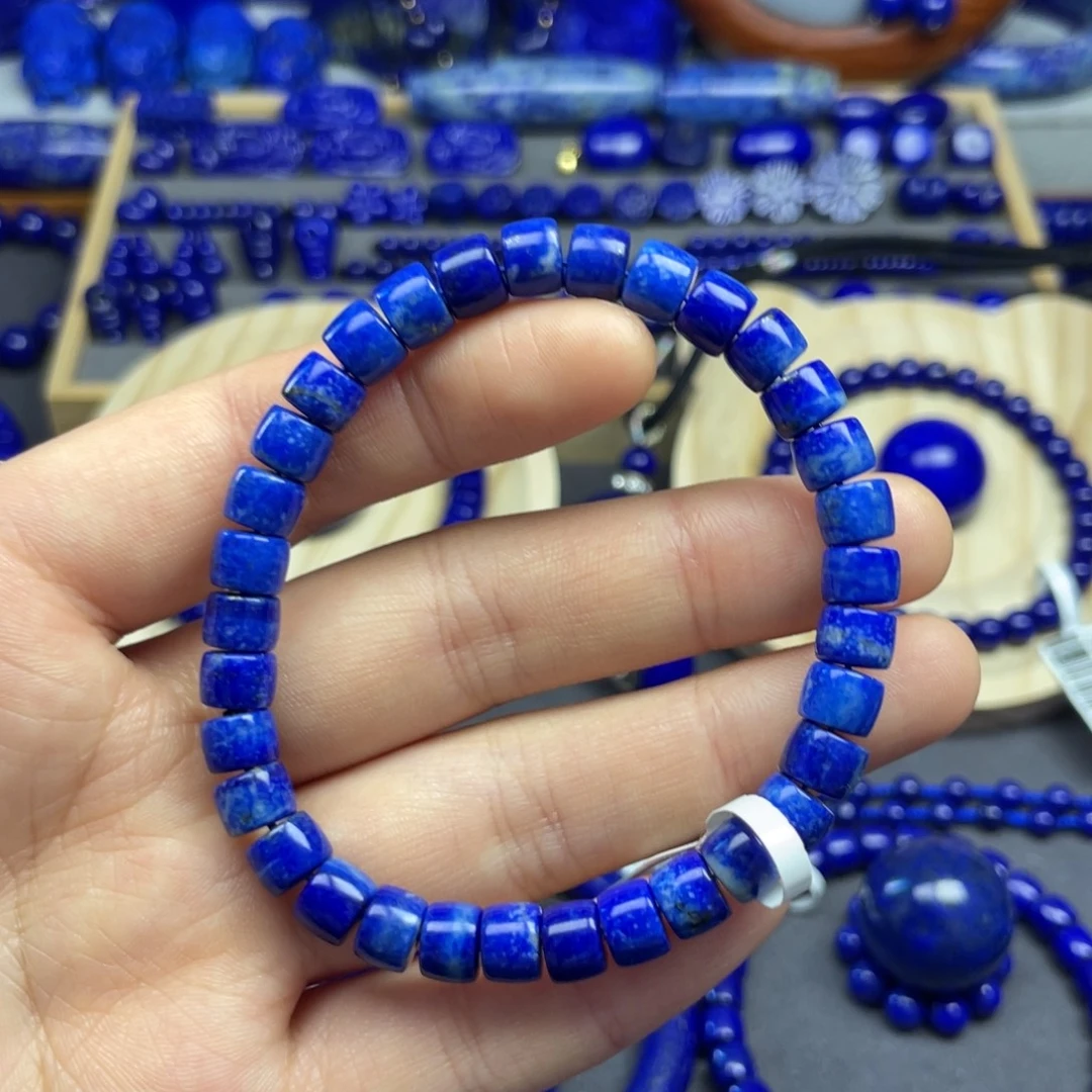 青金石未镶嵌直切手串7+