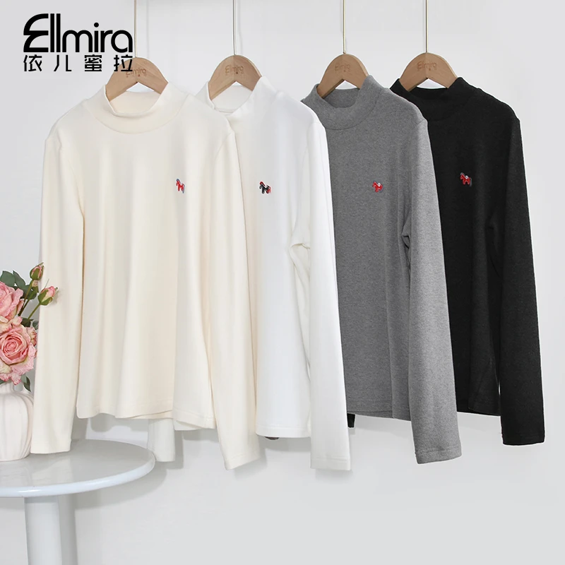 9814女童打底衫拉毛绒磨毛款长袖基础百搭内搭大童上衣简约高品质