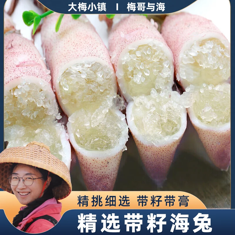 速冻带膏带籽熟冻海兔笔管鱼每包30只650g左右/包*2包