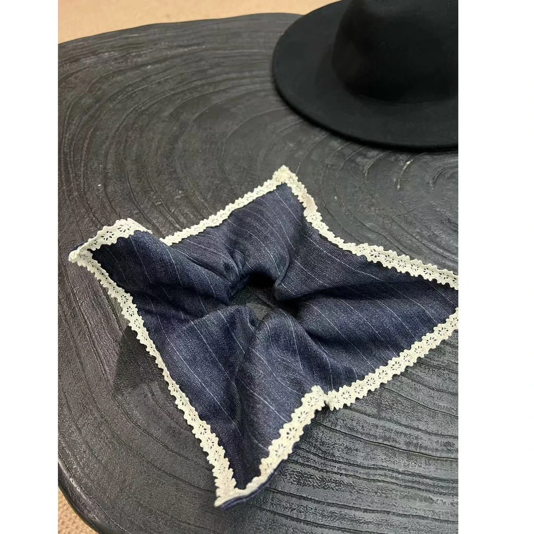 78-75五险一晶发圈深蓝色轻奢时尚百搭