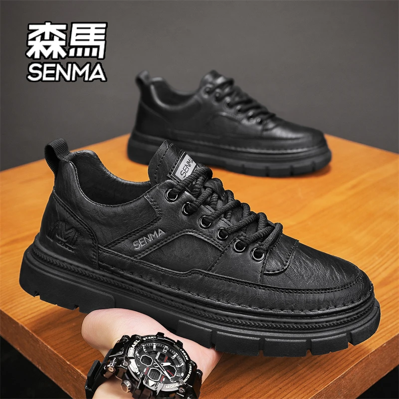 SENMA/森马马丁靴男款秋季复古英伦风男士防滑耐磨休闲运动工装靴