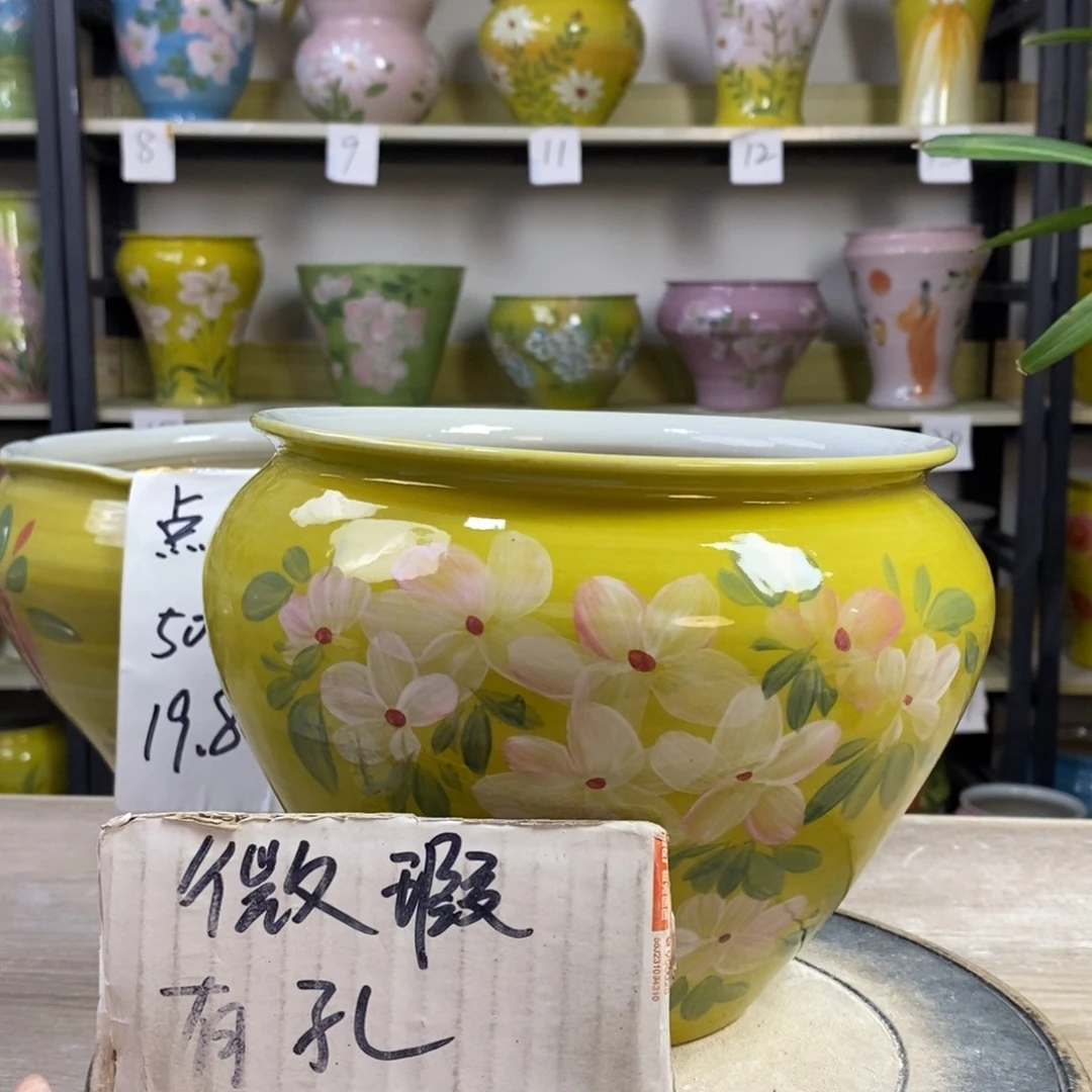 景德镇手工手绘陶瓷花盆