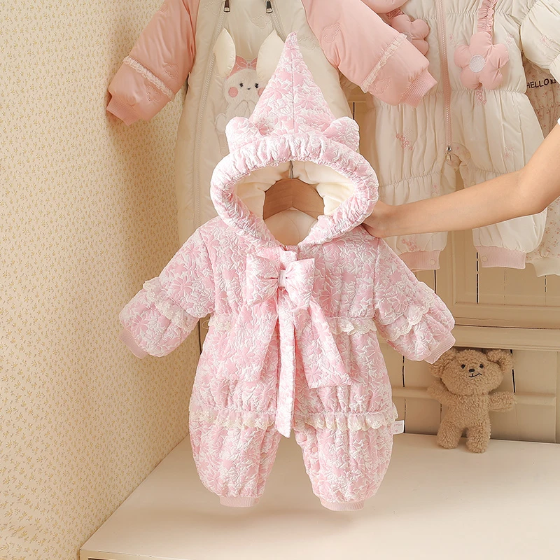 通用冬季中国风长袖森系爬服哈衣宝宝保暖冬装秋冬