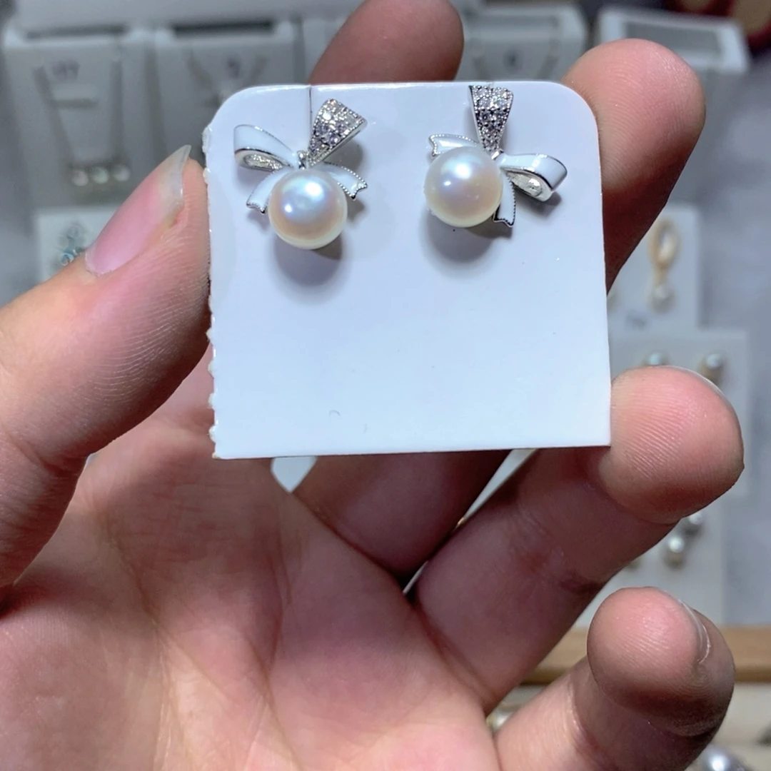 耳饰淡水珍珠银S925镶嵌