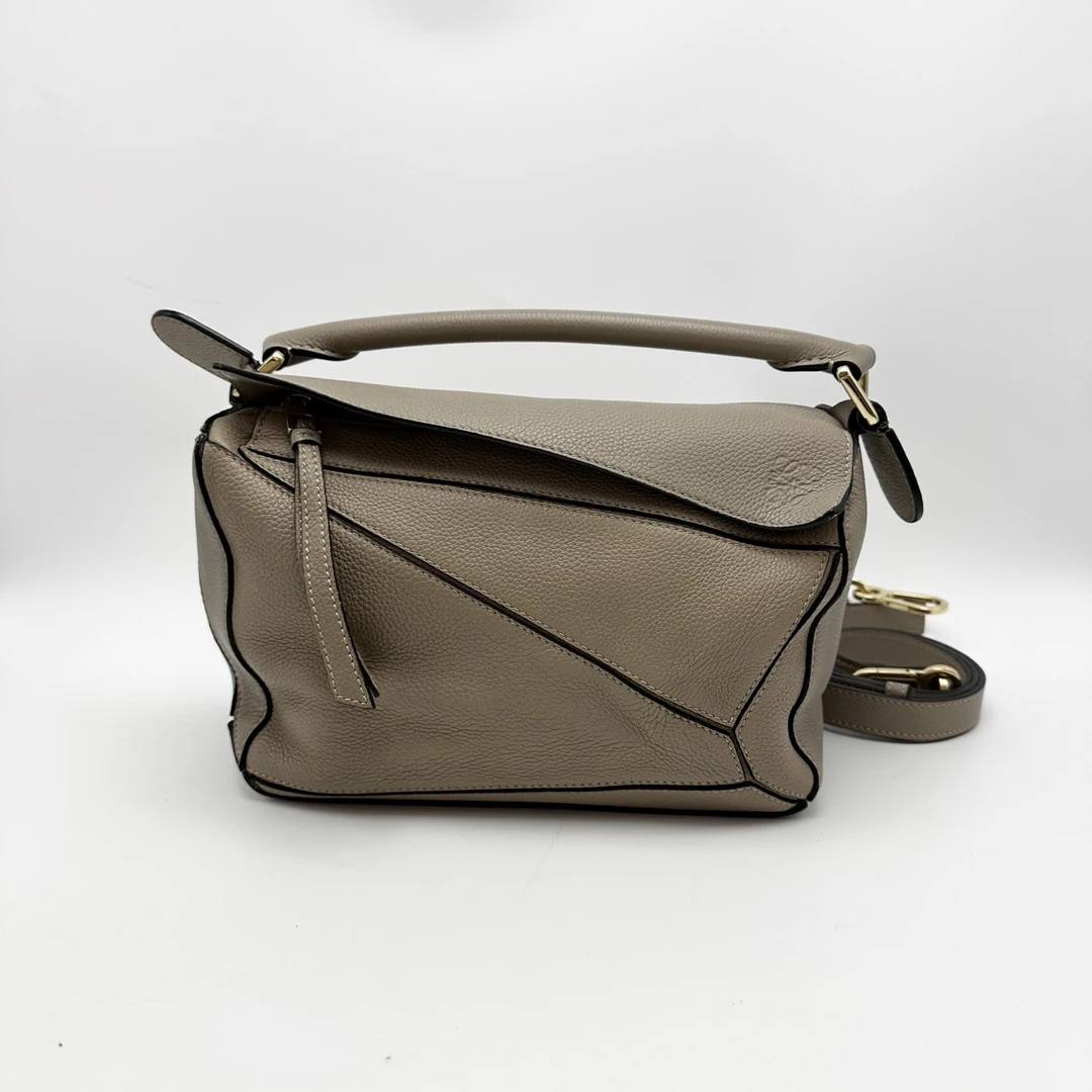 95新 LOEWE/罗意威 沙色Puzzle小号几何单肩斜挎包05472