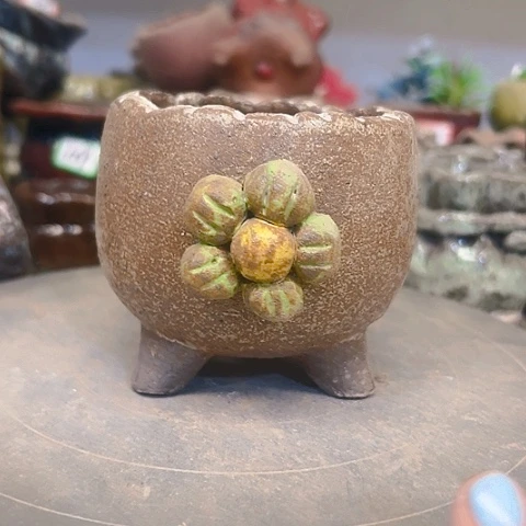 红陶粗陶花盆手工