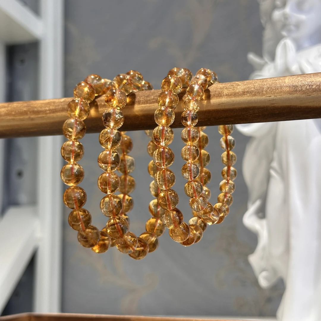 H151 天然巴西黄塔晶手串 多样性发其一