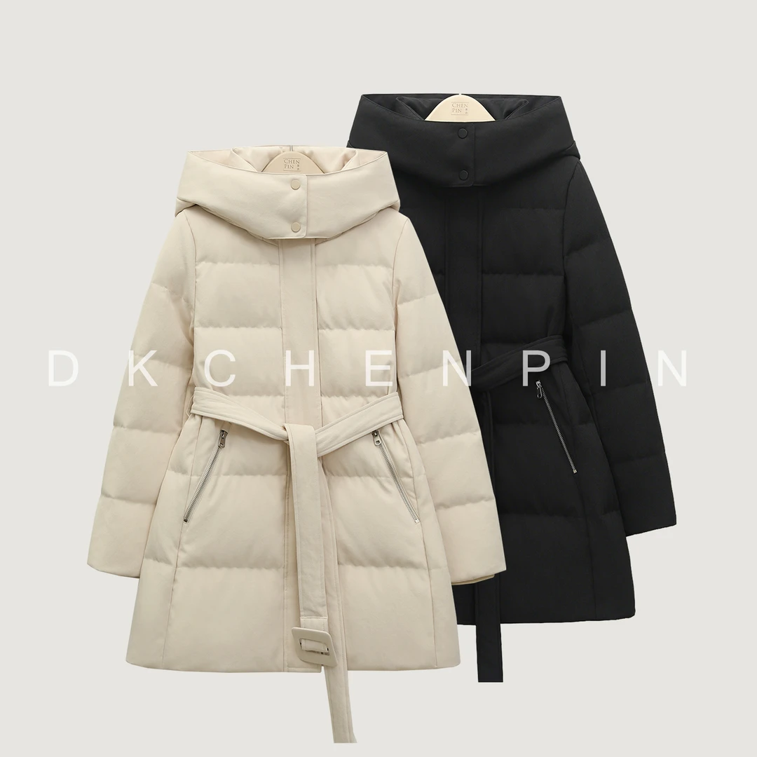 呈品 中空纱立领连帽可拆卸系带鹅绒服 GD-WZKG86300