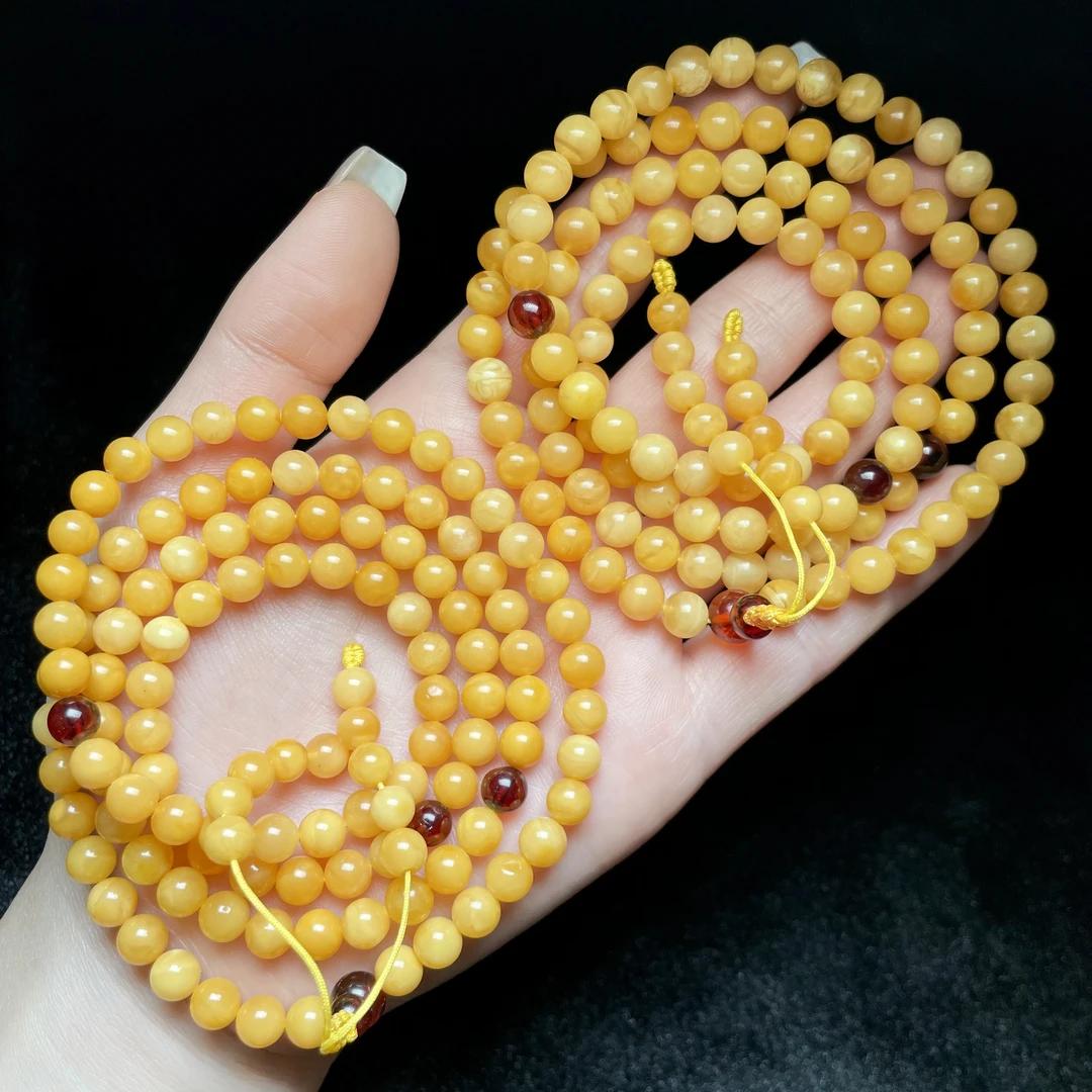 【云上好物】19 DS67697-蜜蜡DIY项链-多样性发一件-5.5mm(JG)