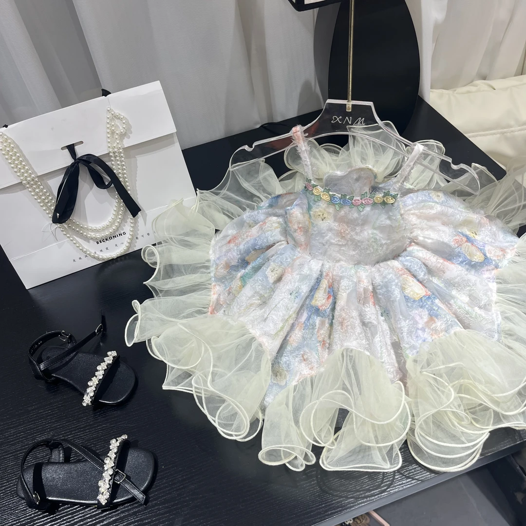 【3】夏季新款花仙子重工纱纱女童连衣裙