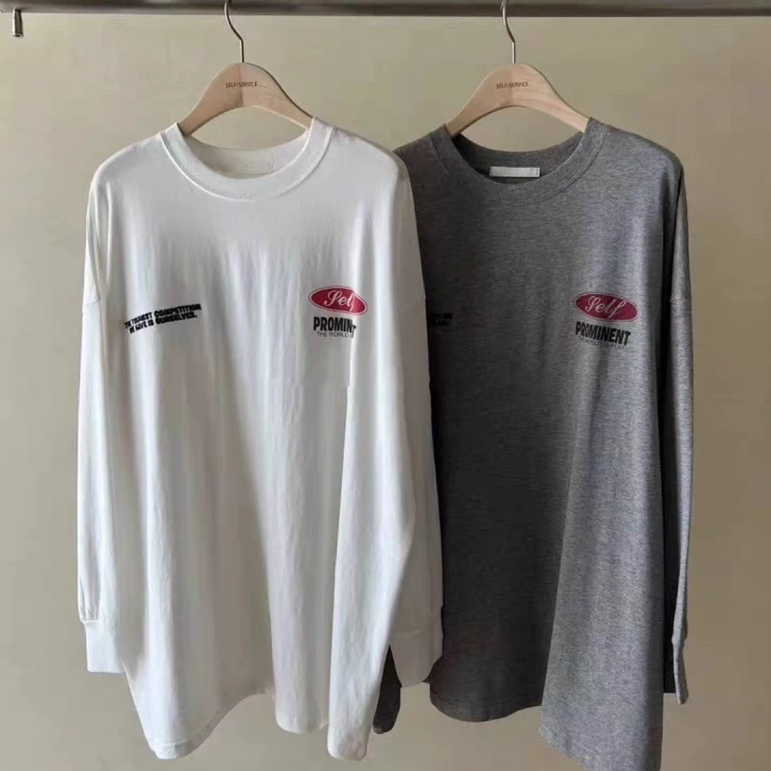 现货！韩国东大门代购2025秋款self service宽松撞色字母长袖T恤