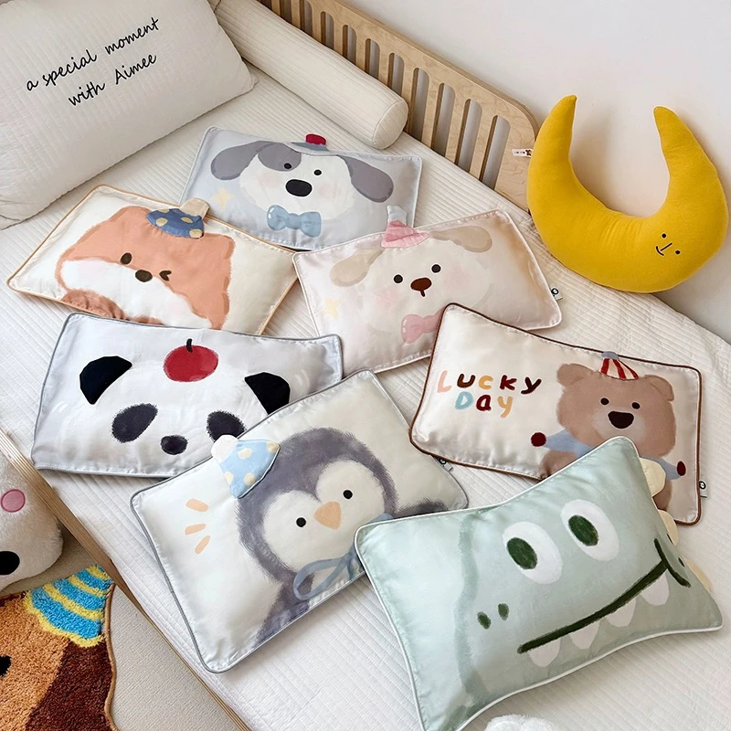 A类兰精天丝枕套立体造型婴儿枕头套儿童冰丝30*50幼儿园卡通枕巾
