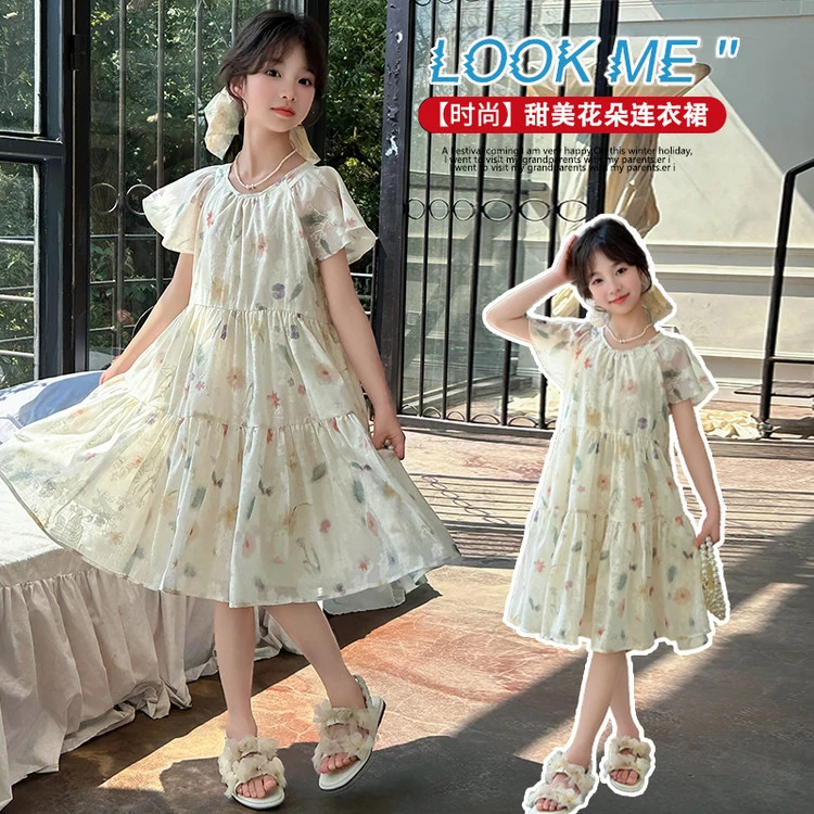 女童连衣裙夏装2025新款儿童碎花裙宝宝薄款女孩夏季花朵公主裙子