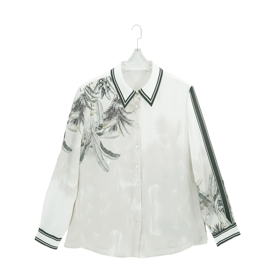 【思思心选】新款桑蚕丝时尚气质百搭长袖女士衬衫上衣697366