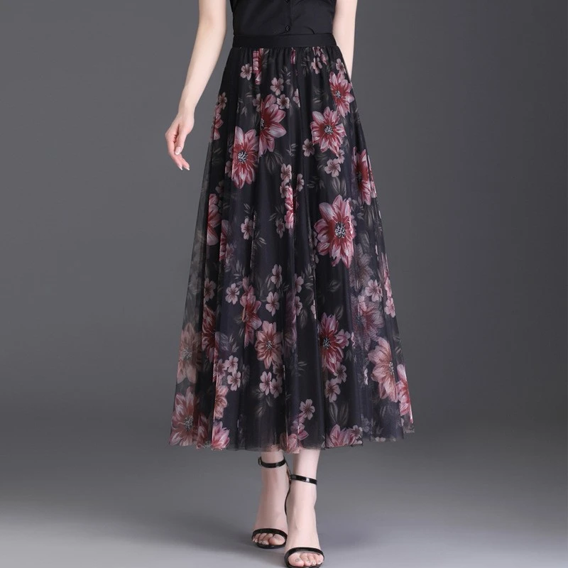 5773半身裙女装洋气时髦气质夏季百褶裙新款a字裙大码伞裙高级感