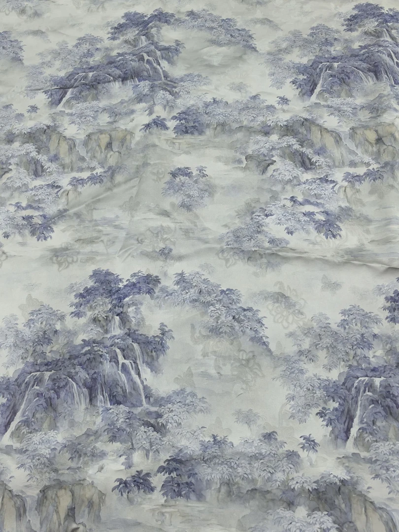 香云纱风景如画真丝提花国风旗袍连衣裙高品质面料