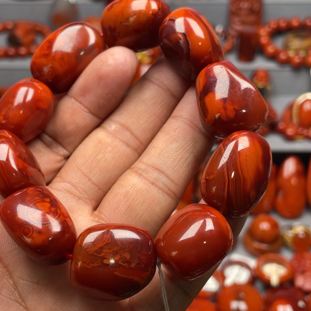 南红玛瑙未镶嵌珠宝奇石单圈