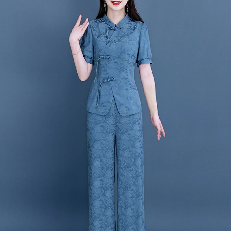 【可蓓儿】新中式国风套装2024新款夏女装贵夫人时尚洋气品牌妈妈装