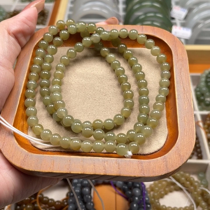 和田玉珠串6mm未镶嵌