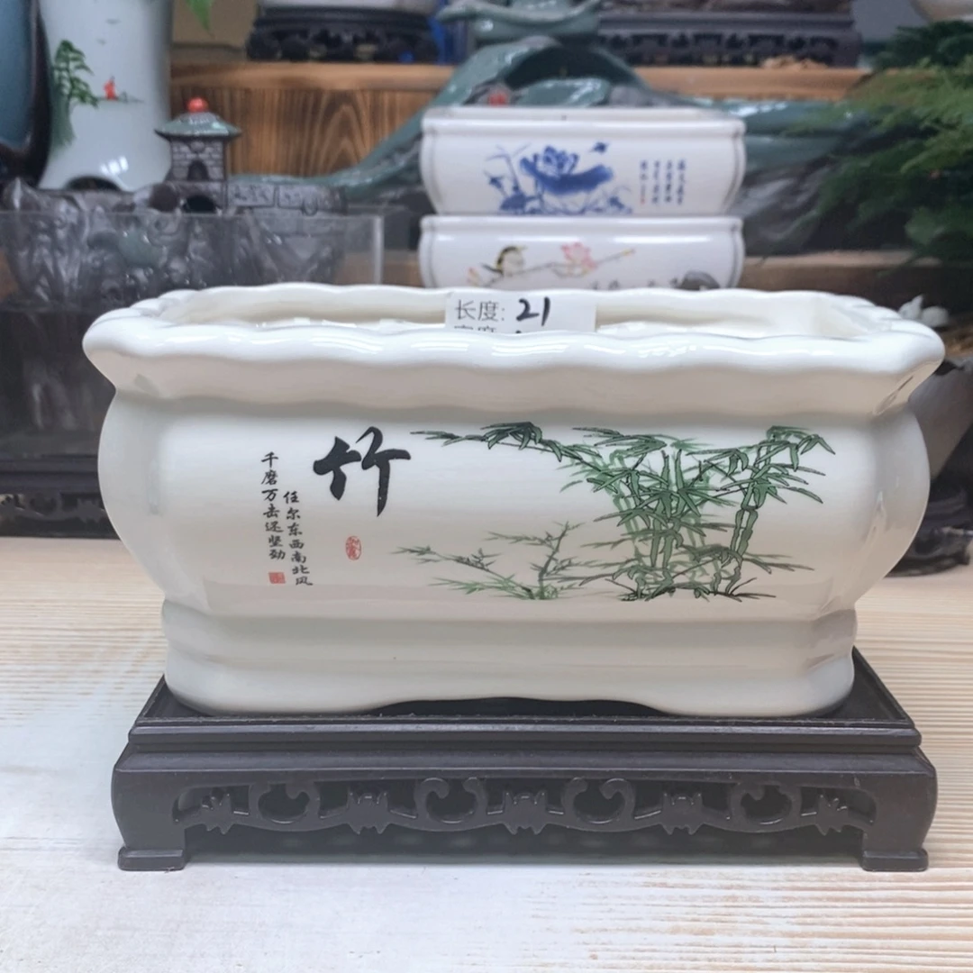 紫砂花盆陶瓷艺术花盆陶瓷，