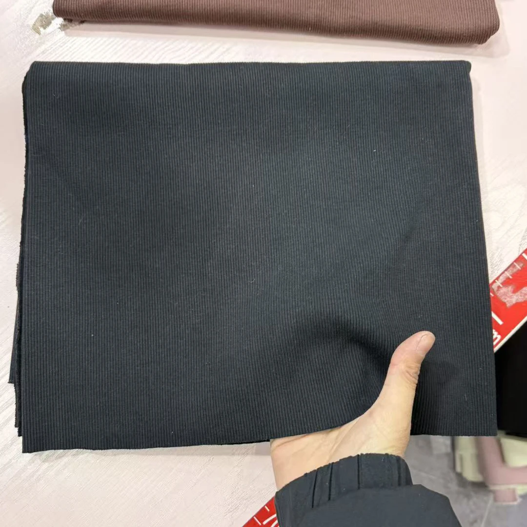 布料黑色2×2螺纹0.5米