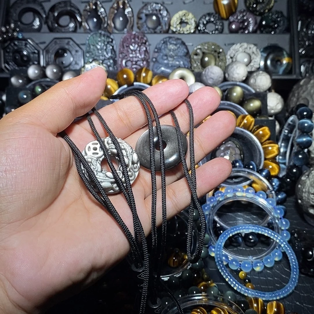 ꧁***꧂黑曜岩未镶嵌手链