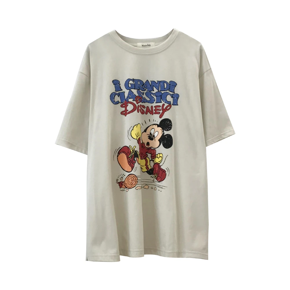 自制米鼠做旧~孕妇装棉T恤休闲舒适弹性卡通减龄大码T恤短袖上衣