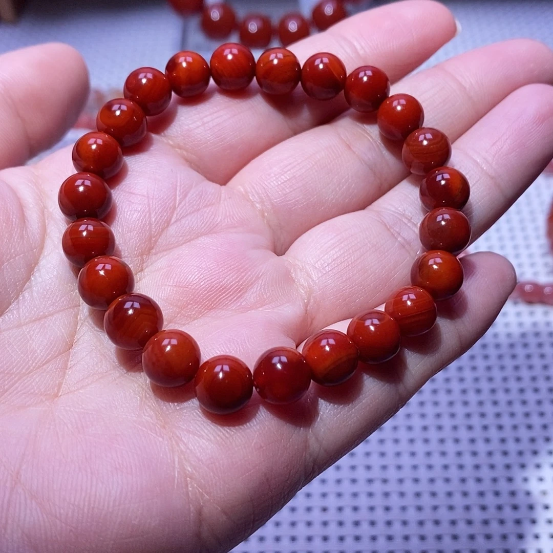 南红玛瑙未镶嵌手串卡8