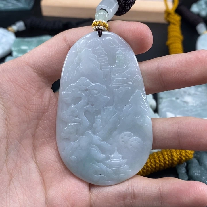 翡翠未镶嵌颈饰天然保真a货翡翠