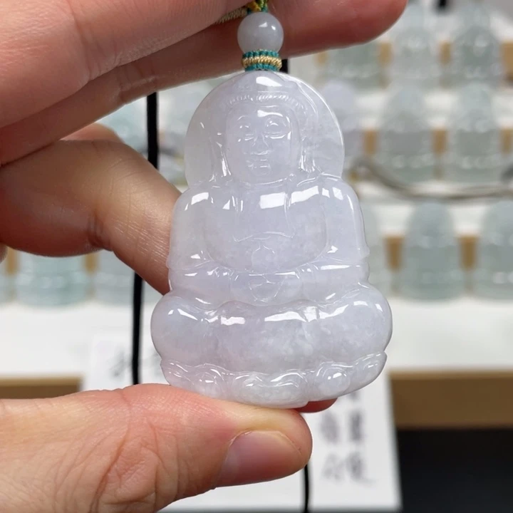 翡翠未镶嵌颈饰天然缅甸翡翠A货观音31号