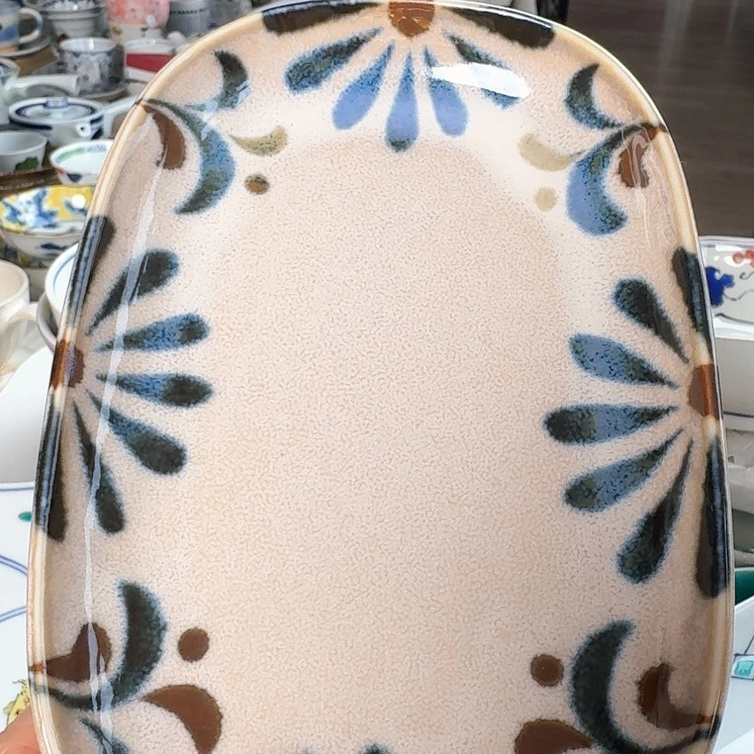 瓷片1只冲绳花长方盘