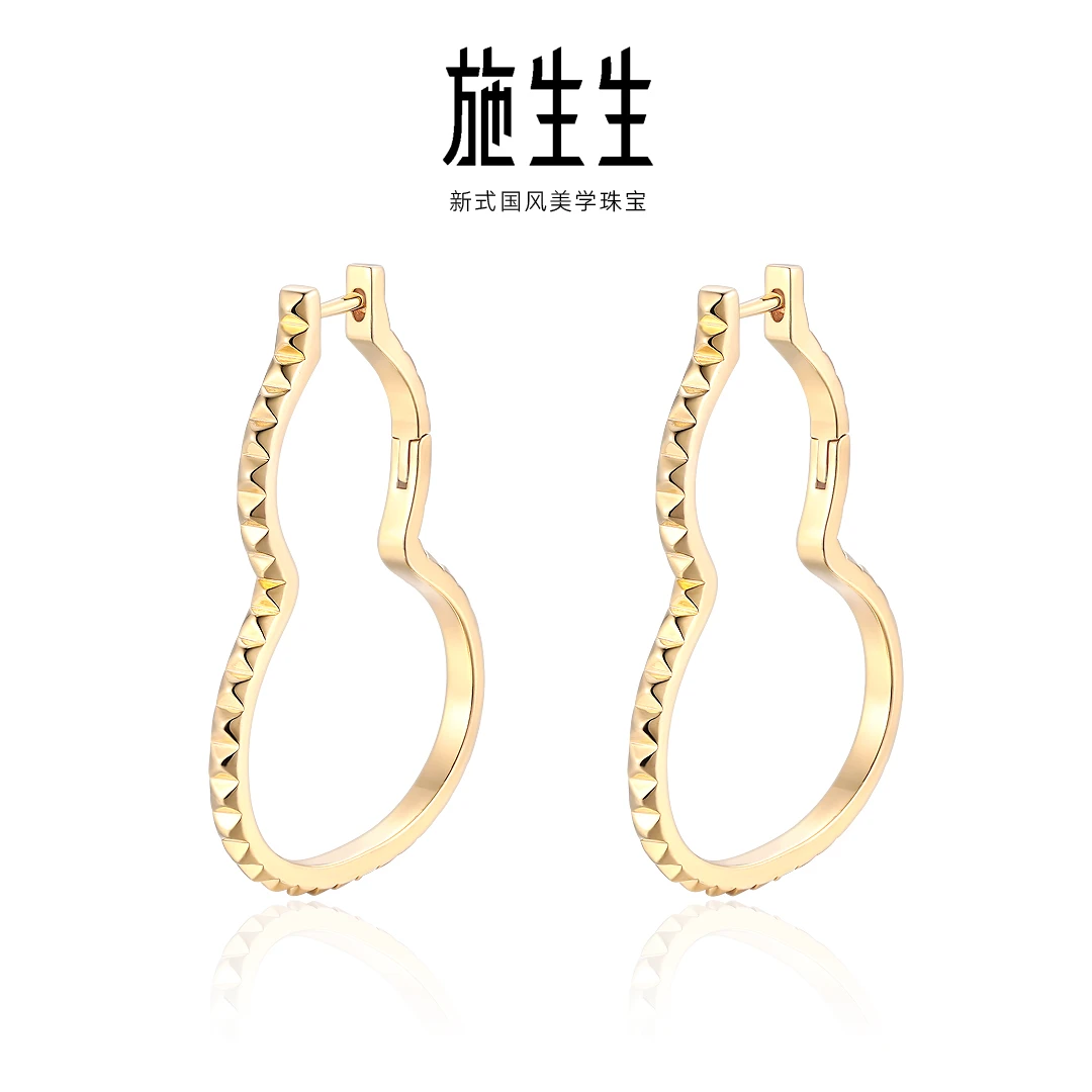 925银耳饰  【施生生珠宝】S925银柳丁葫芦精致经典耳环026398