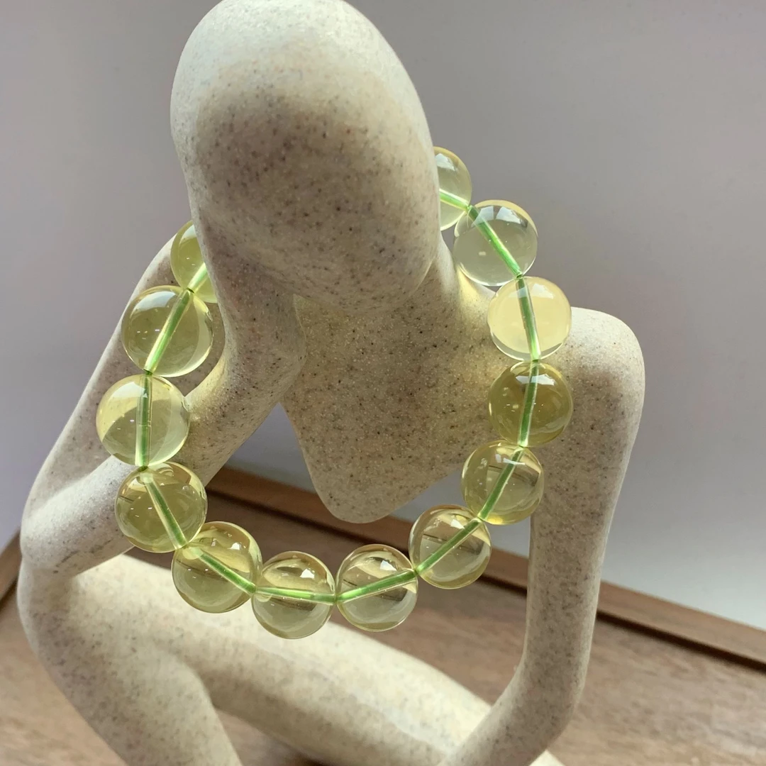 QN01天然水晶青柠水晶手串清新感夏日百搭多样性发一
