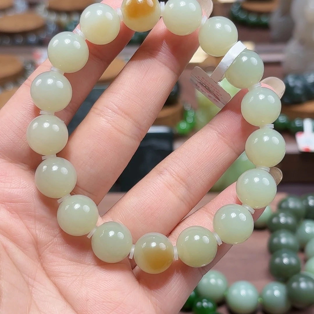 悟***轩和田玉未镶嵌手链12 金山糖