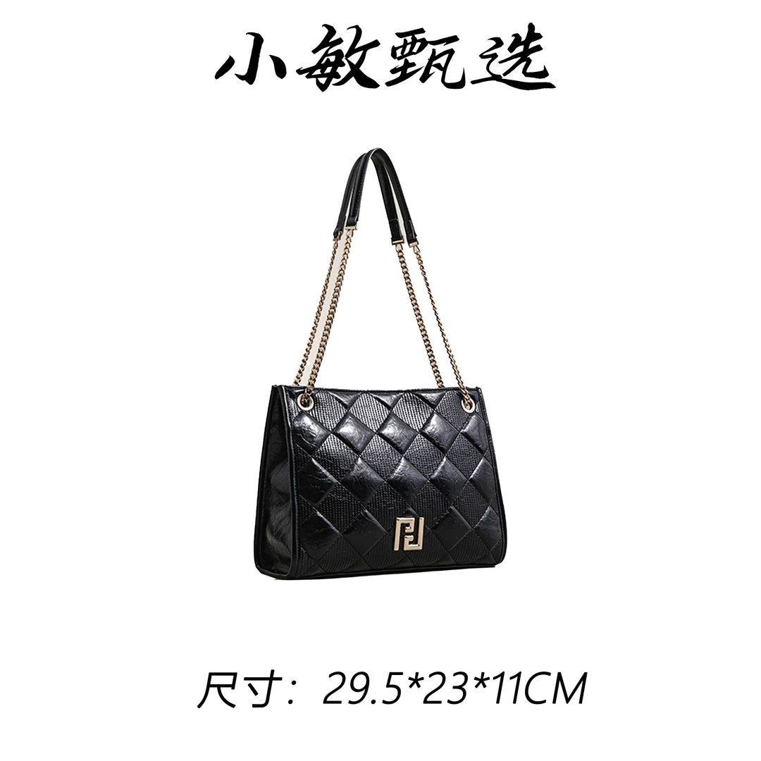【小敏精选】渠道货SK-92886-黑色轻奢纯色手拎包时尚女包