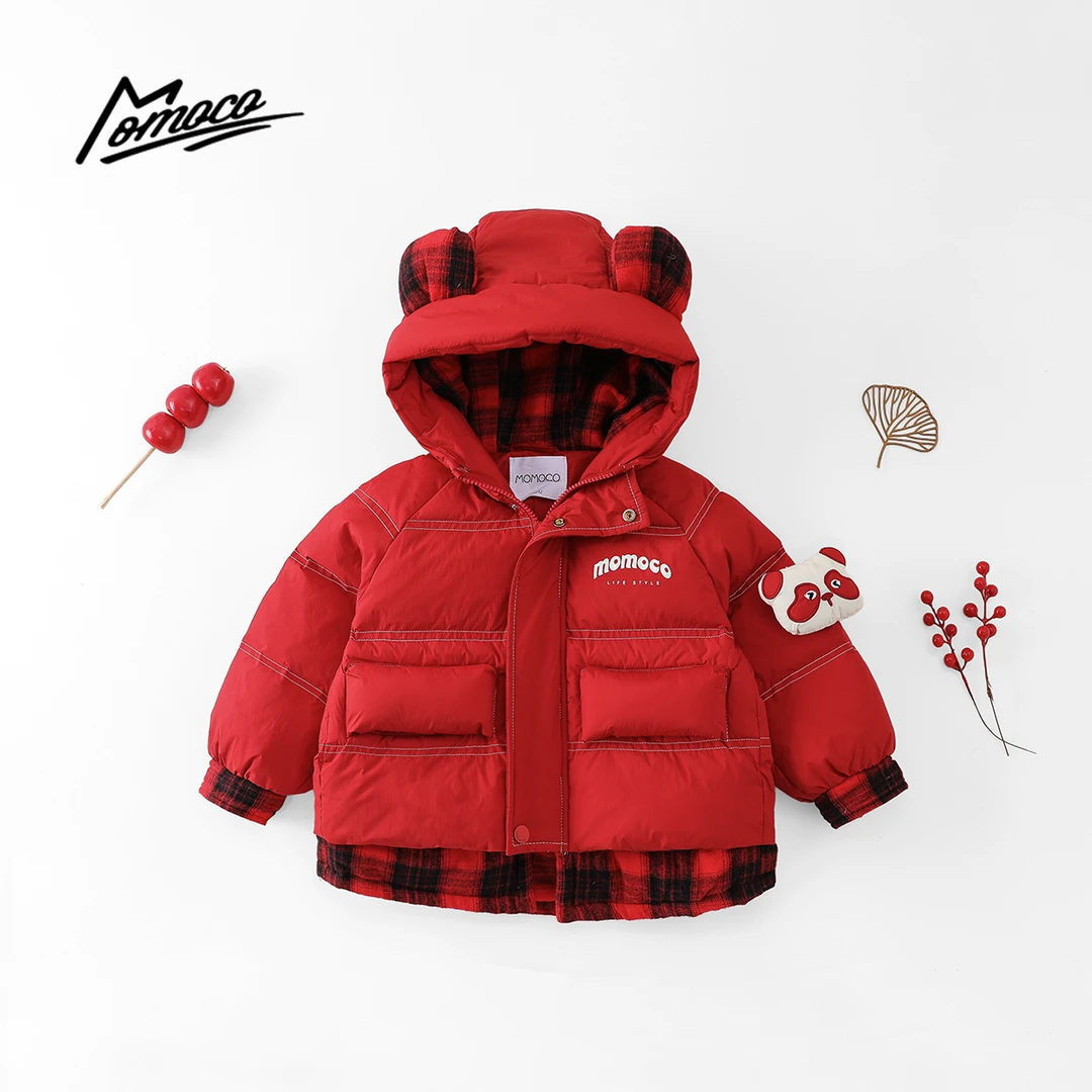 MOMOCO冬季男童90鸭绒潮流印花字母羽绒外套保暖77430102044