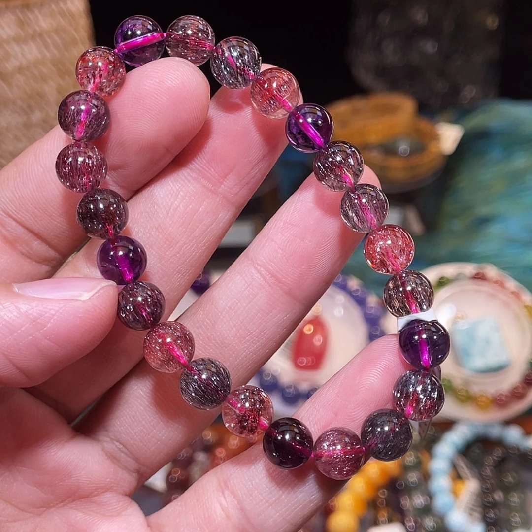 水晶手链未镶嵌黑加仑超七8+