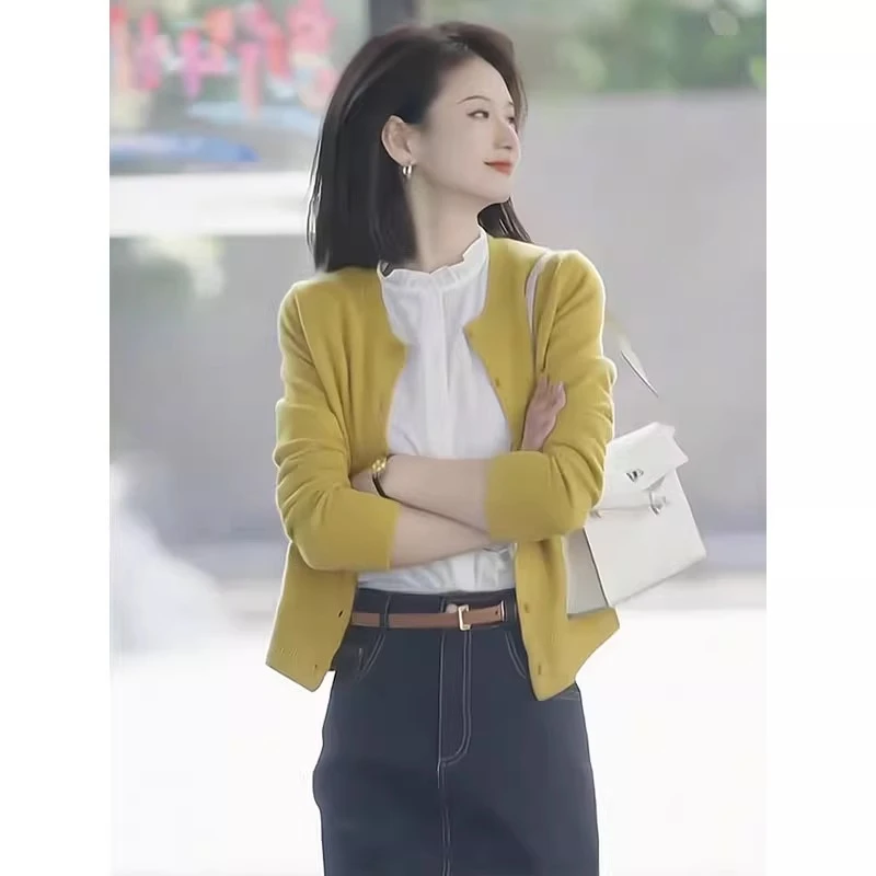 复古优雅洋气时尚单排扣上衣2025春季外套欧货高端休闲通勤开衫女