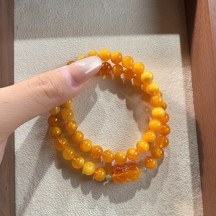 蜜蜡未镶嵌手串7.8mm蜜蜡手串