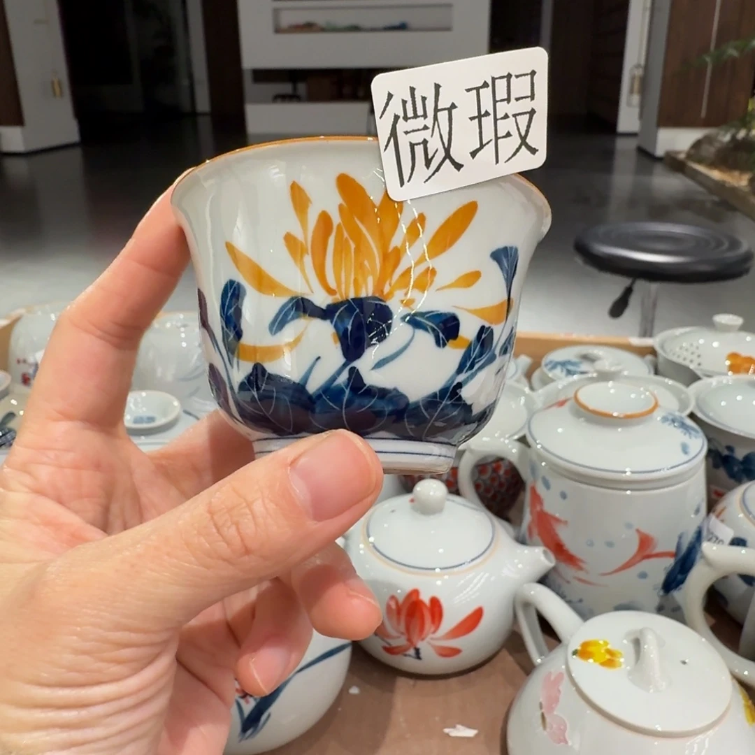 微瑕釉下彩纯手绘