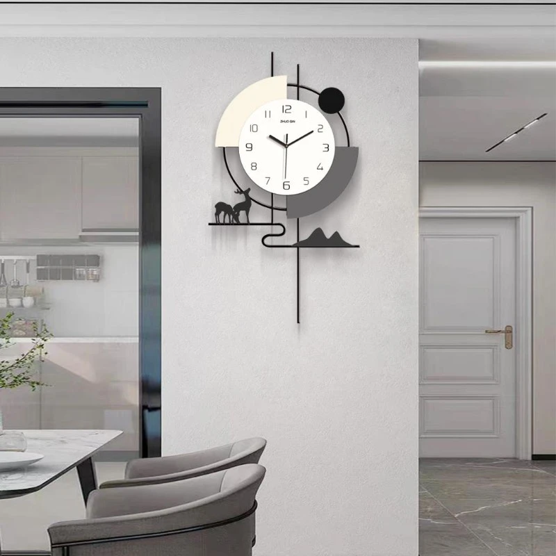 创意网红钟表客厅家用时尚大气挂墙时钟个性轻奢挂表静音简约挂钟