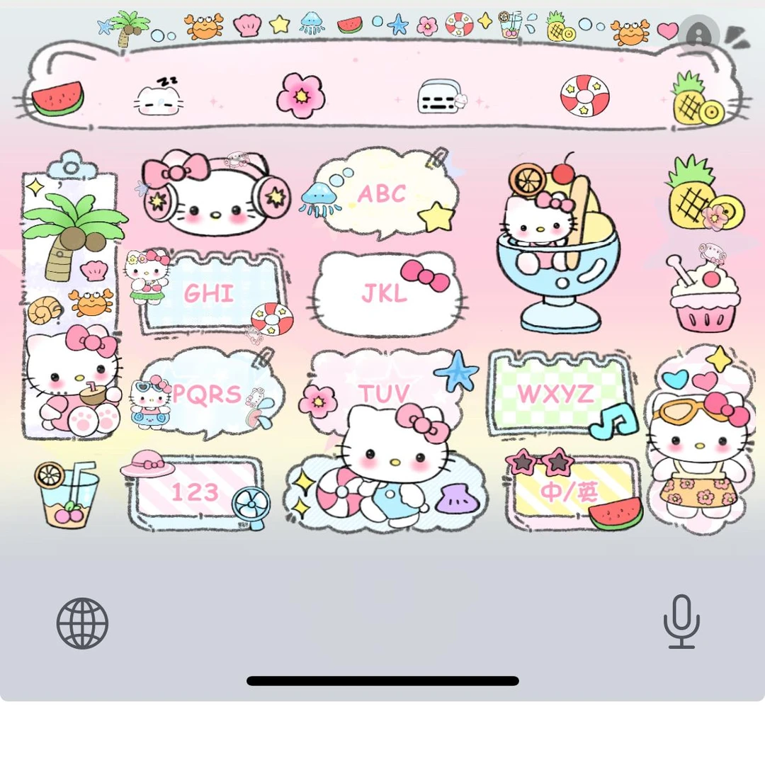 【夏日度假kitty】可爱ios苹果安卓百度输入法漂浮键盘办公相关服务