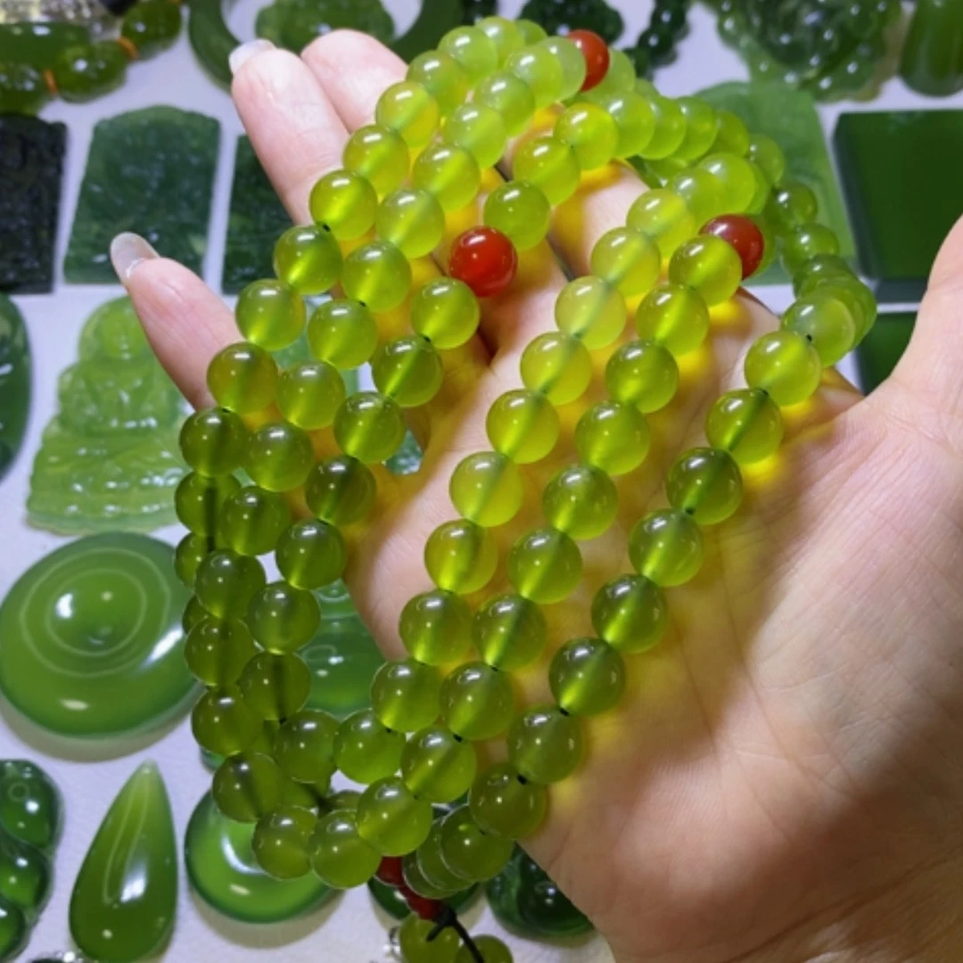 【闪购商品】未镶嵌蛇纹石玉手链程*