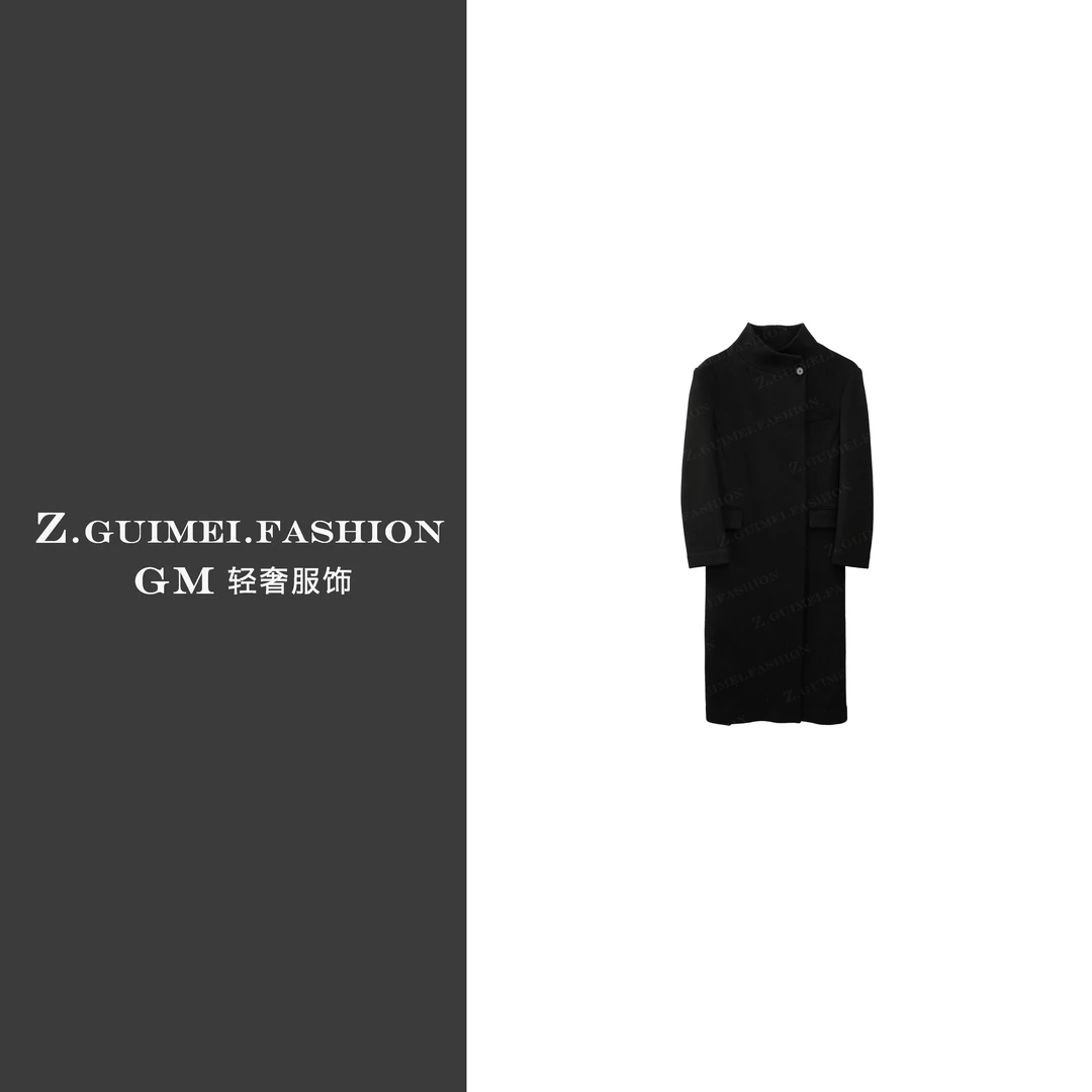 【肆姐高定】设计师款法式正肩立领长款大衣X2217