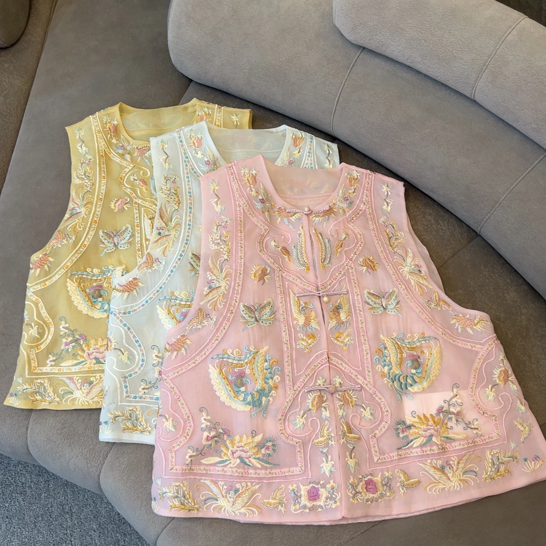 深圳南油乐总-L023款-夏季新款重工刺绣提花新中式马甲