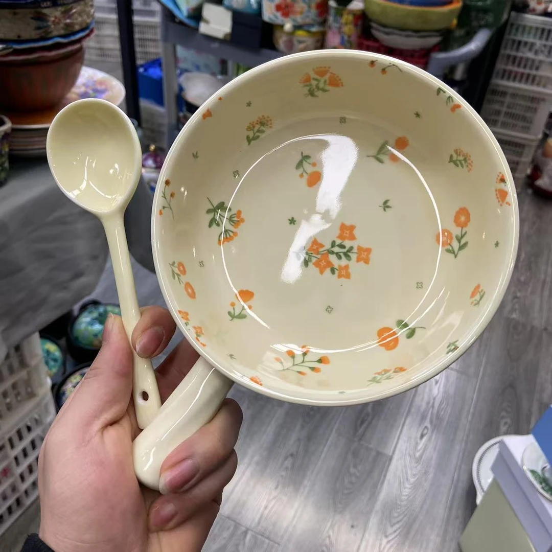 春暖花开8.5英寸手把碗加勺