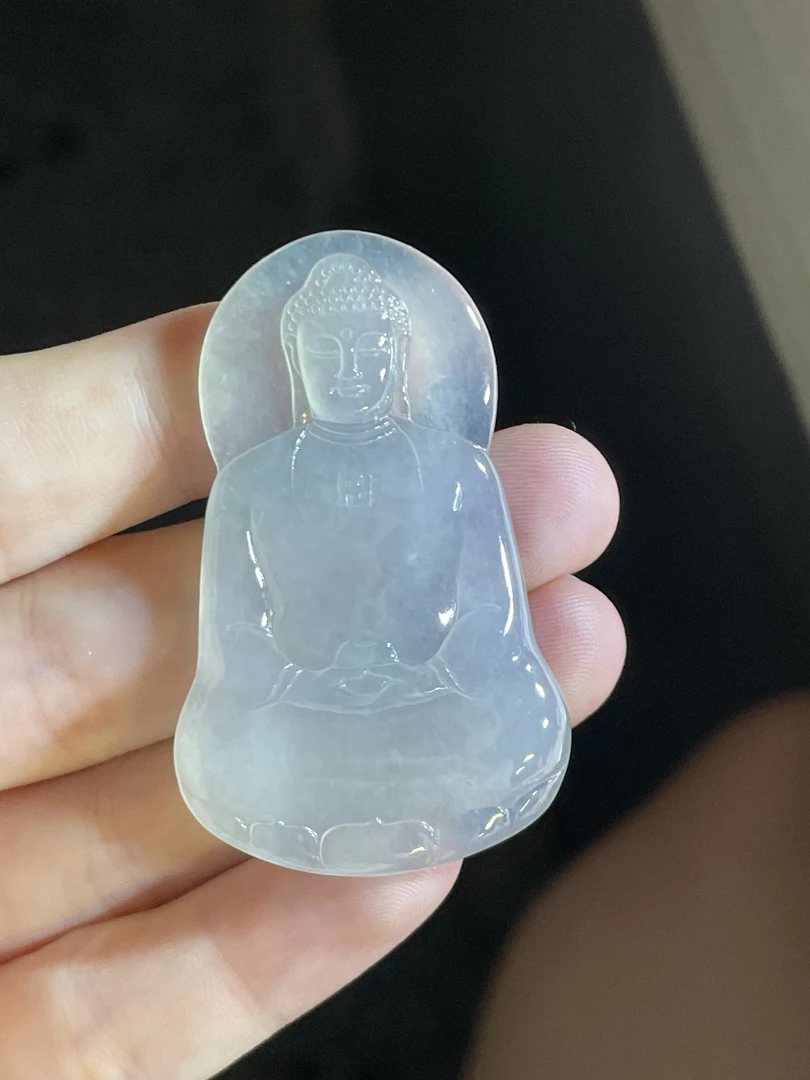 天然缅甸翡翠A货揭阳工一刀切大日如来，镶嵌品质50.2×31.2×4.8